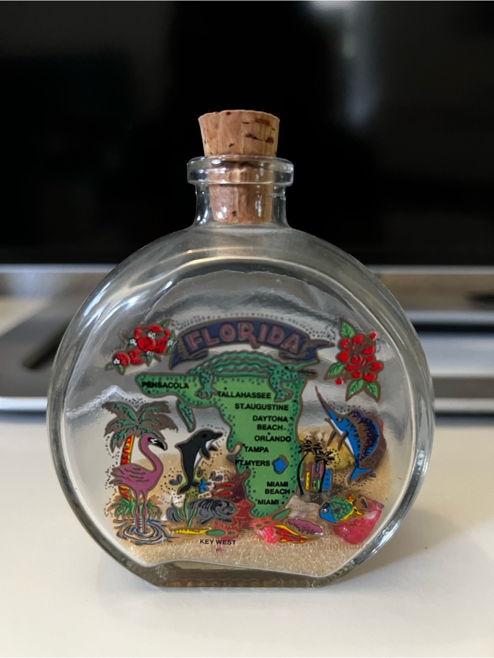 Florida Souvenir Decorative Sand Bottle with Cork - Clear